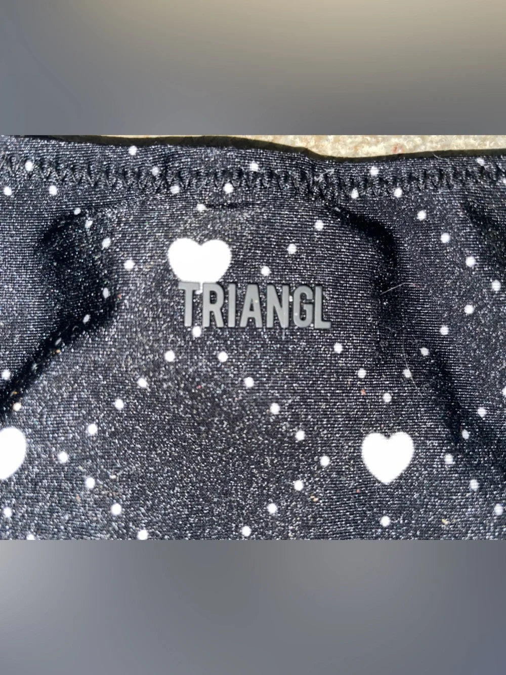 triangl swimwear Black Heart Print Triangle Bikini top and bottoms - Picture 9 of 12